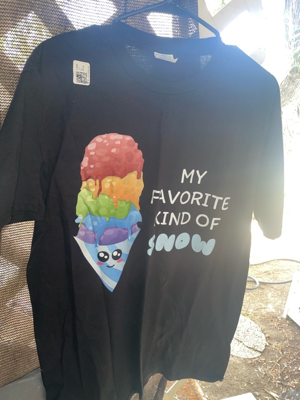 Ladies Black Graphic Tee - My Favorite Kind of Snow